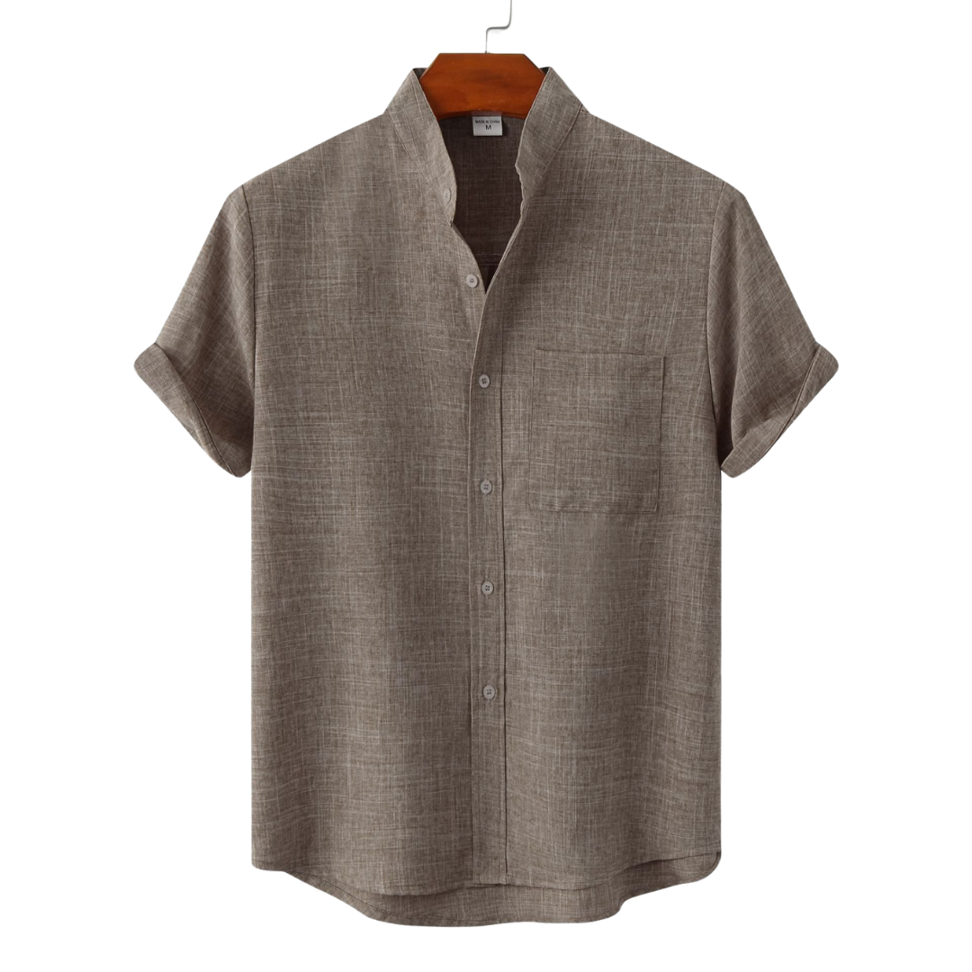 Solid Cotton Shirt with Buttons