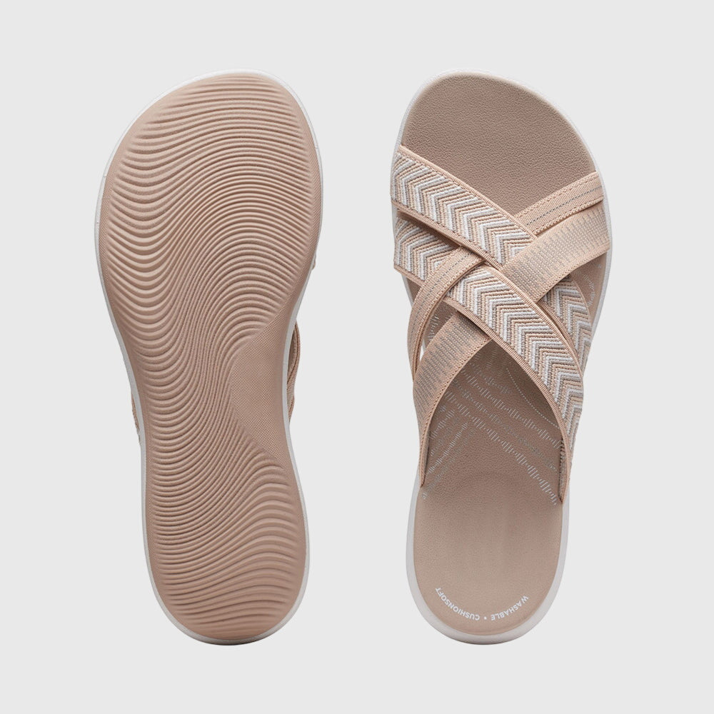 Textured Cross-Strap Slides