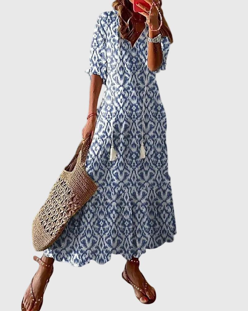Boho Vintage Summer Maxi Dress