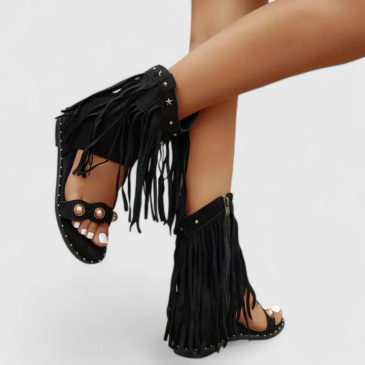 Boho Fringe Sandals