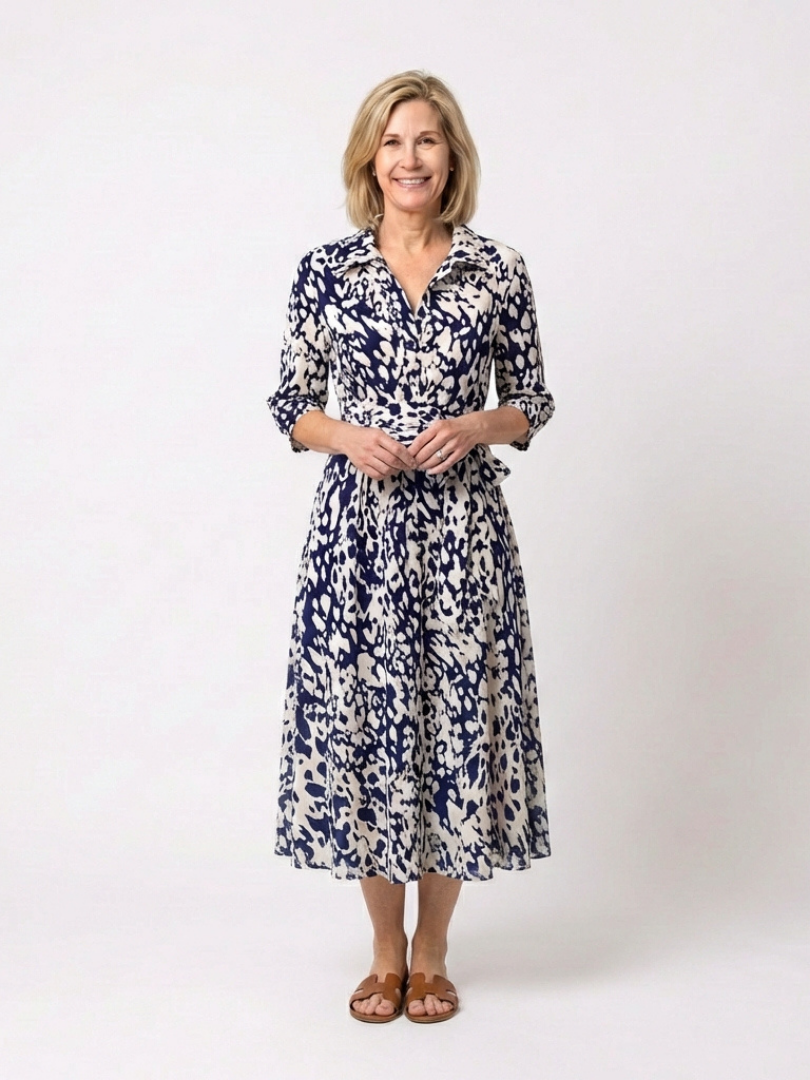 Belted Shirt Midi Dress