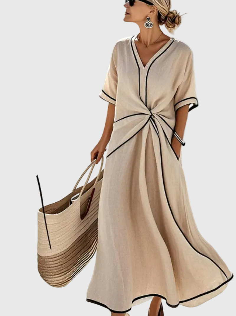 Draped Coastal Maxi Dress
