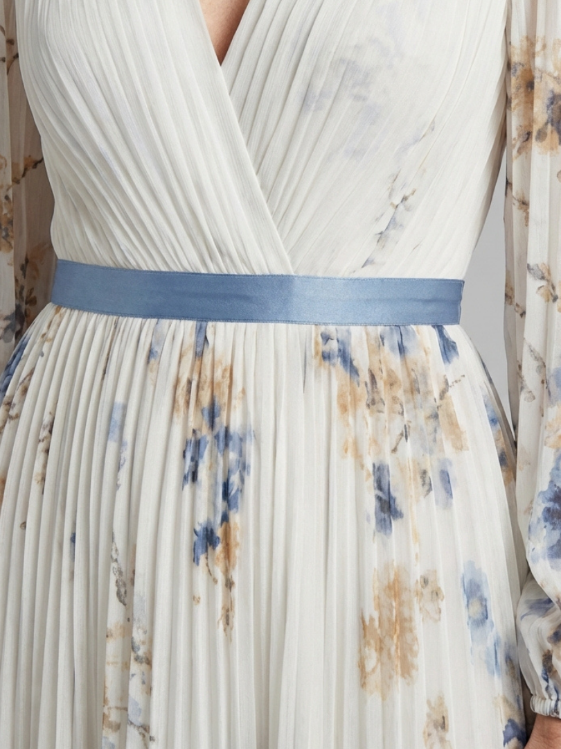 Floral Contrast Maxi Dress
