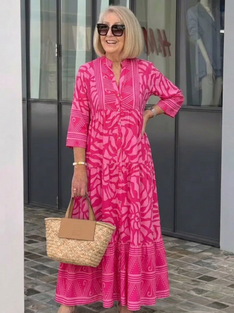 Casual Button-Front Midi