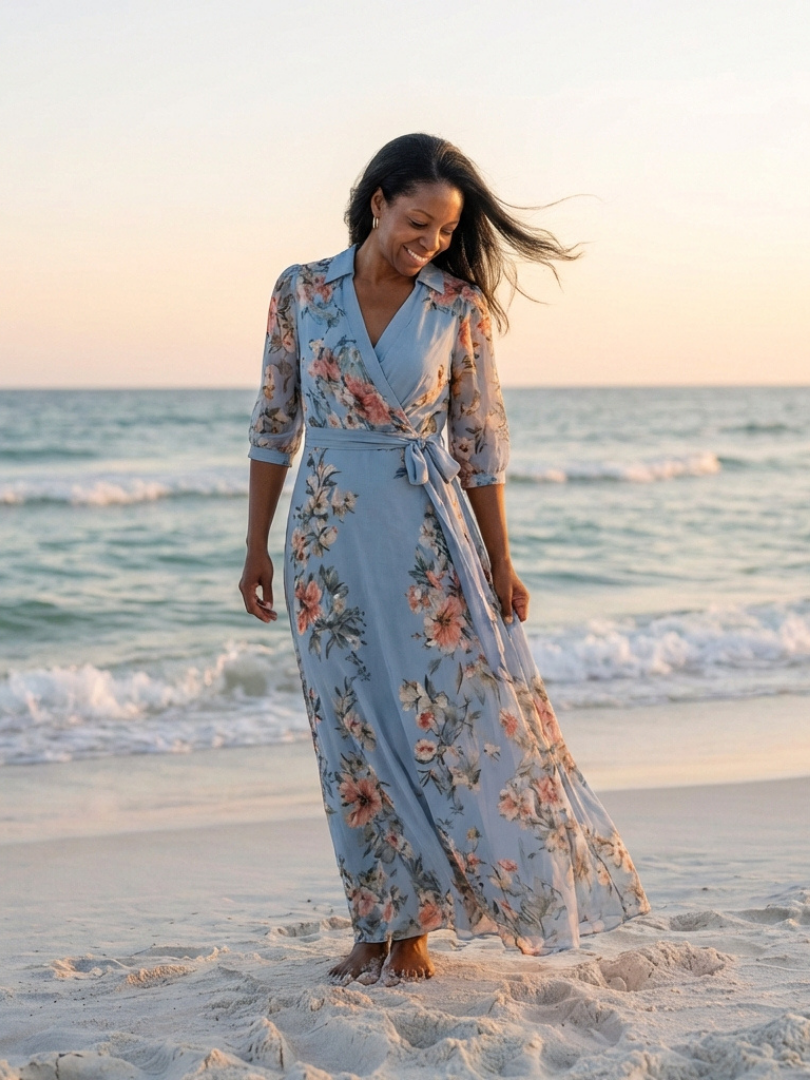 Floral Wrap Maxi Dress