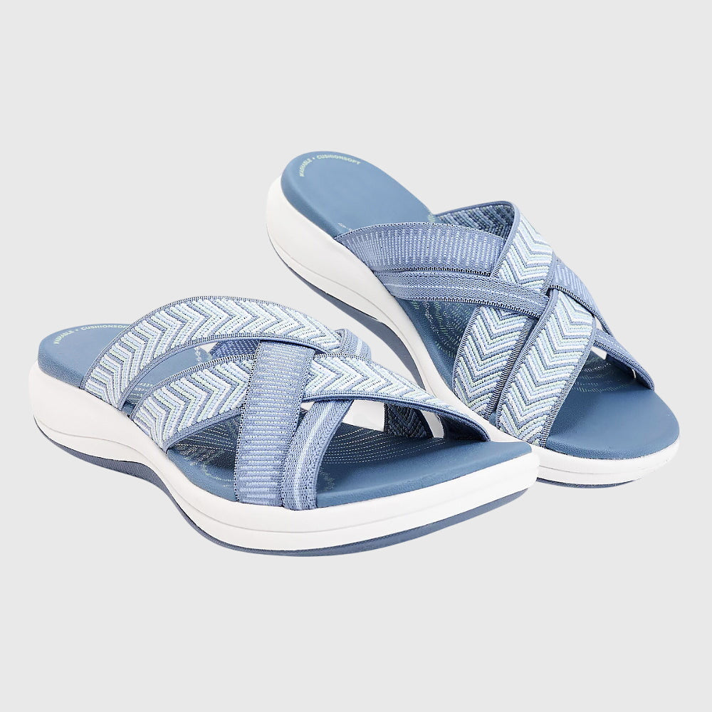 Textured Cross-Strap Slides