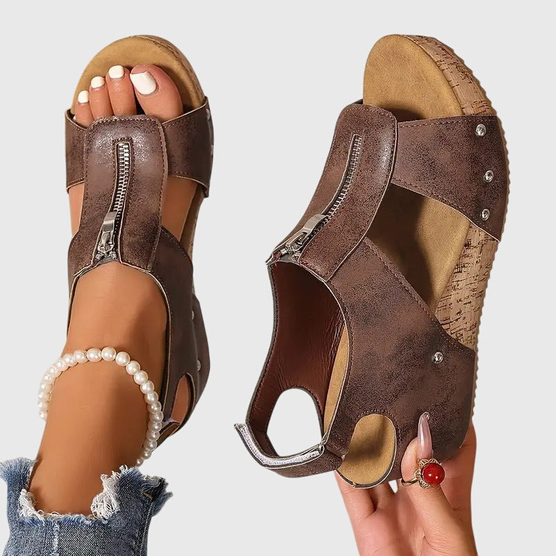 Cushioned Zip Sandals