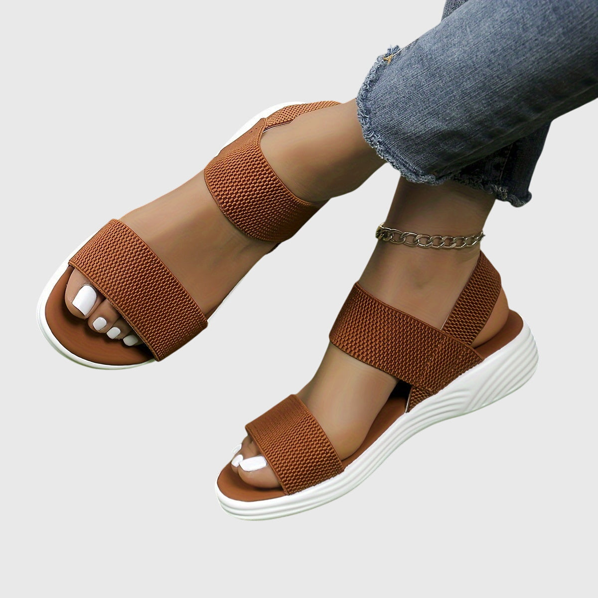Chic Elastic Strap Sandals