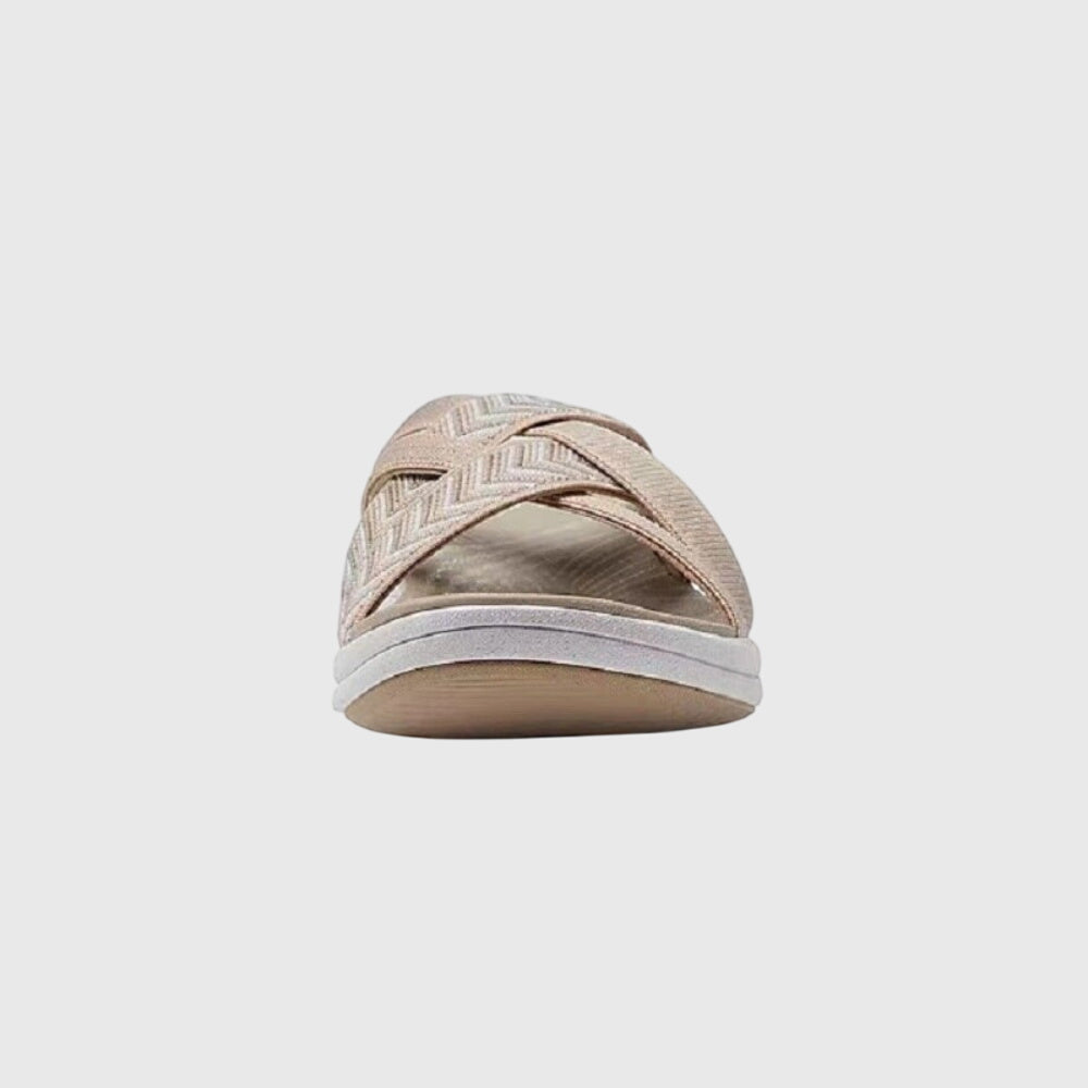 Textured Cross-Strap Slides