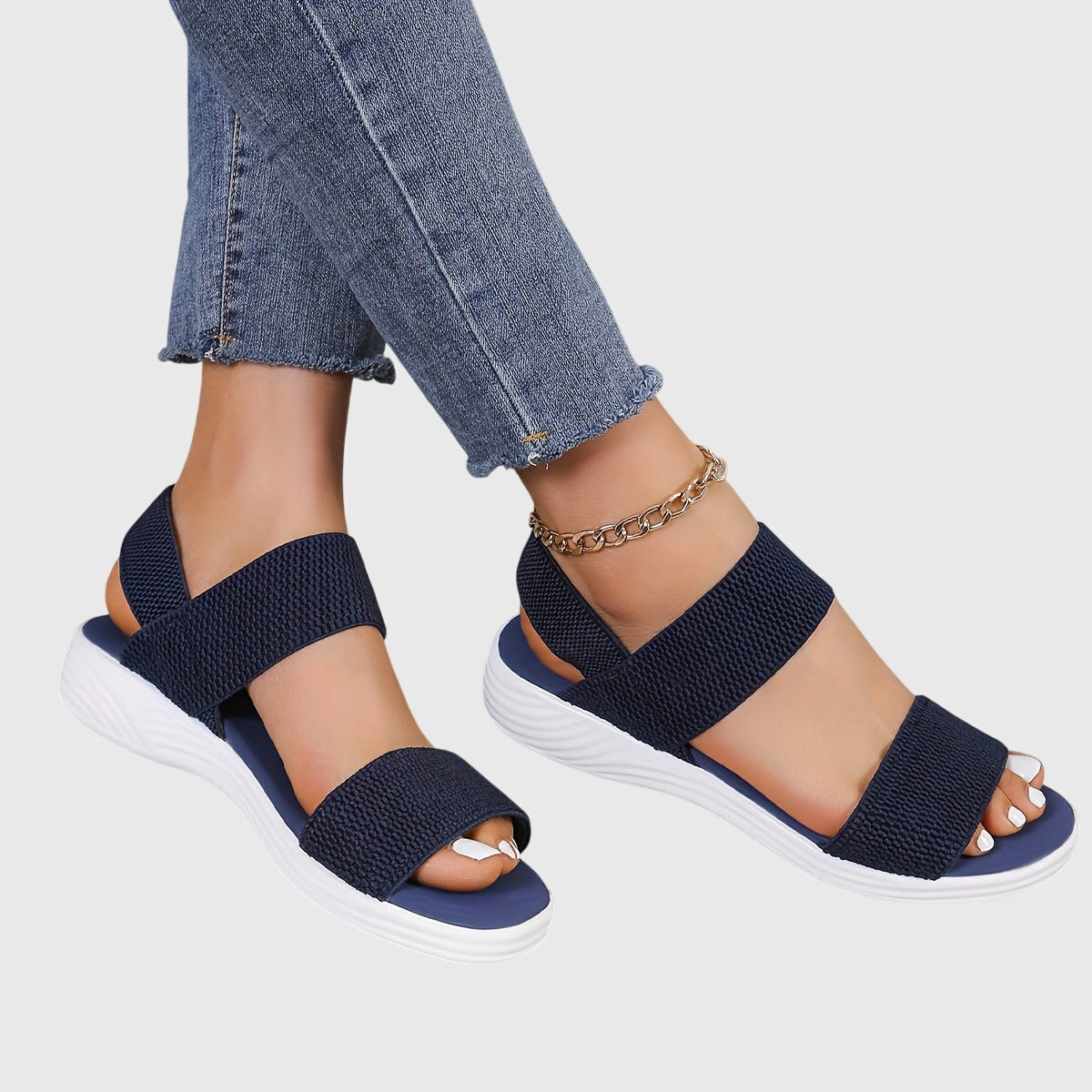 Chic Elastic Strap Sandals