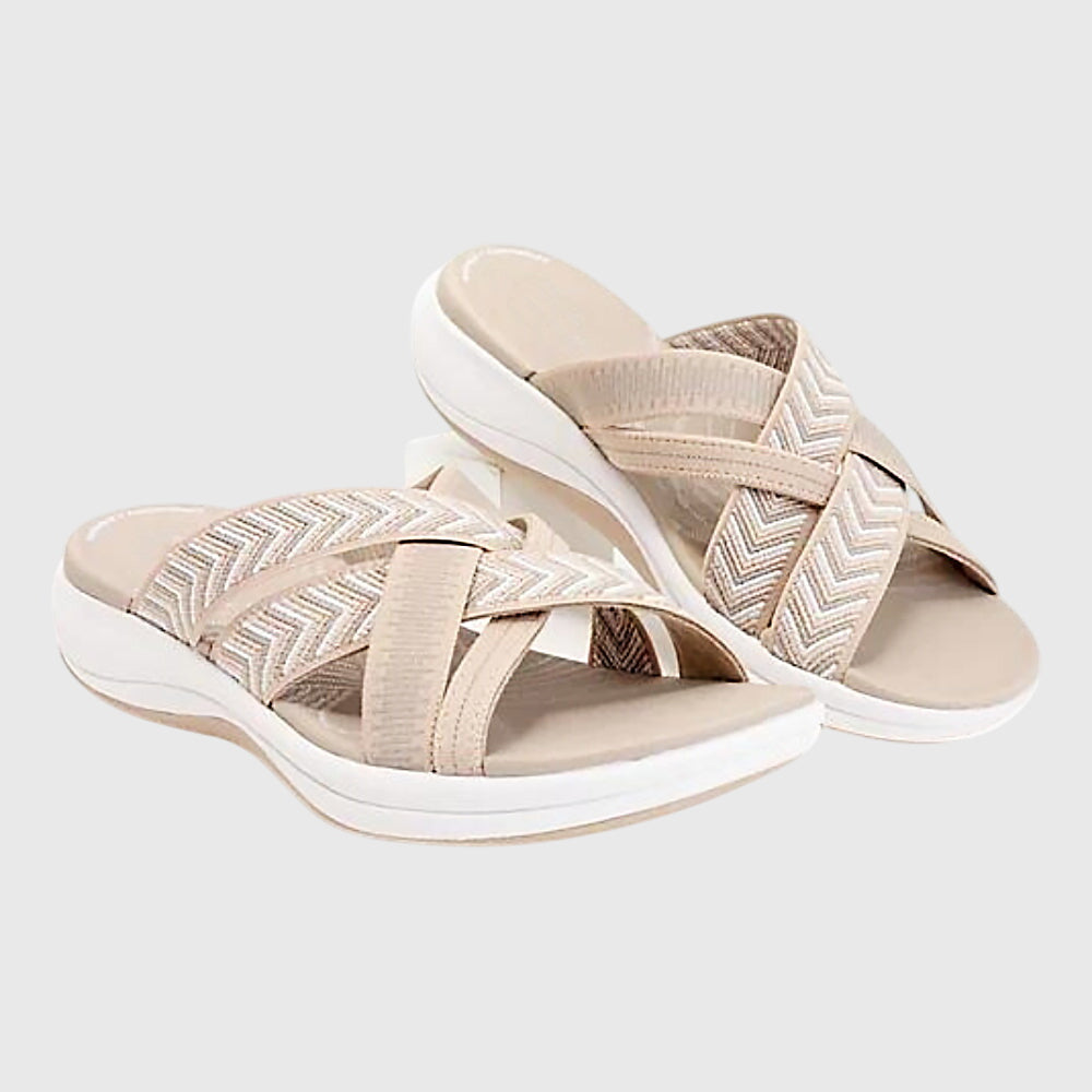 Textured Cross-Strap Slides