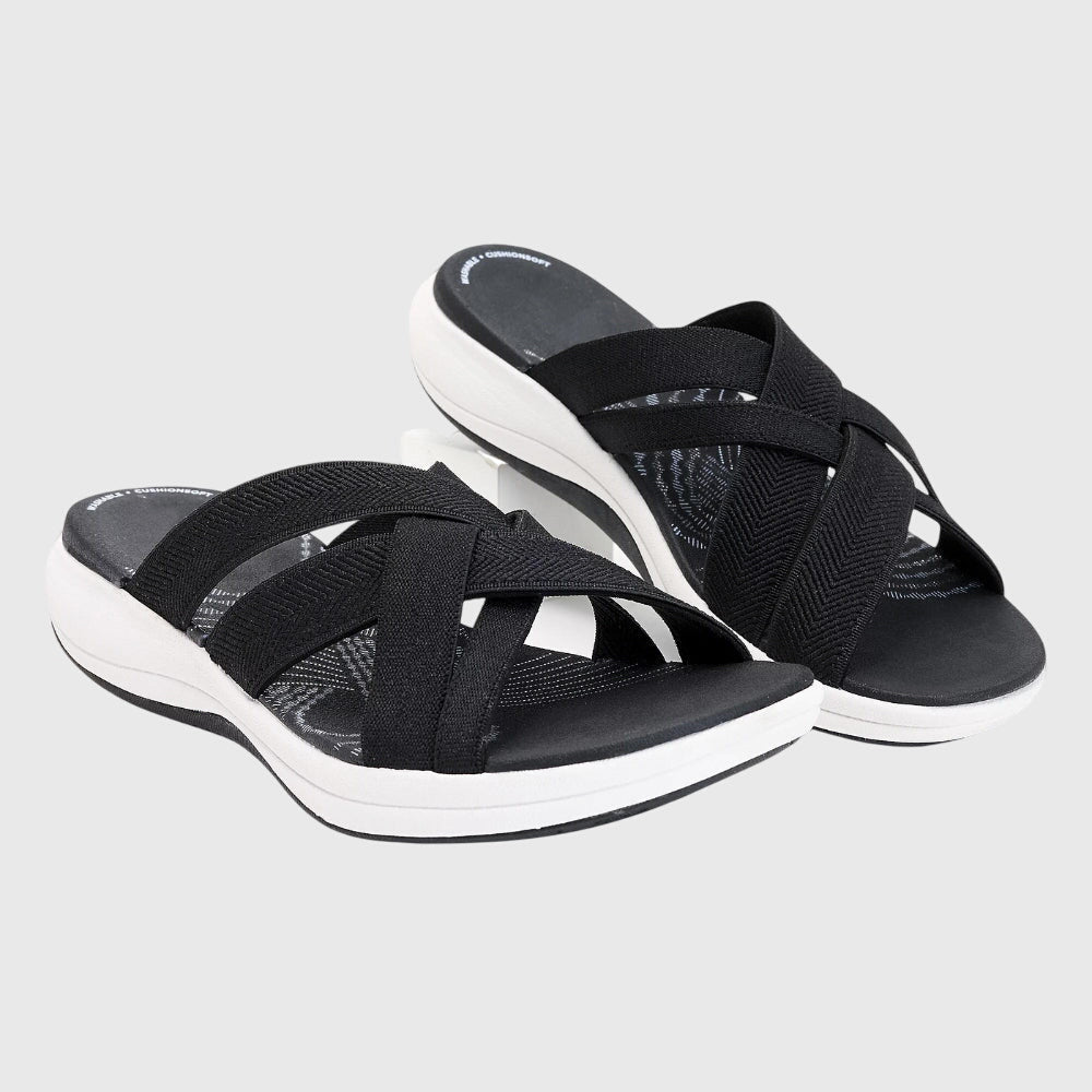 Textured Cross-Strap Slides