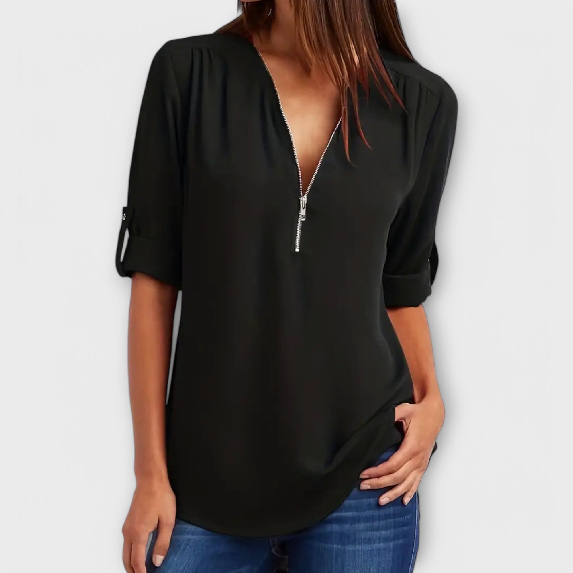 Casual blouse with V-neck