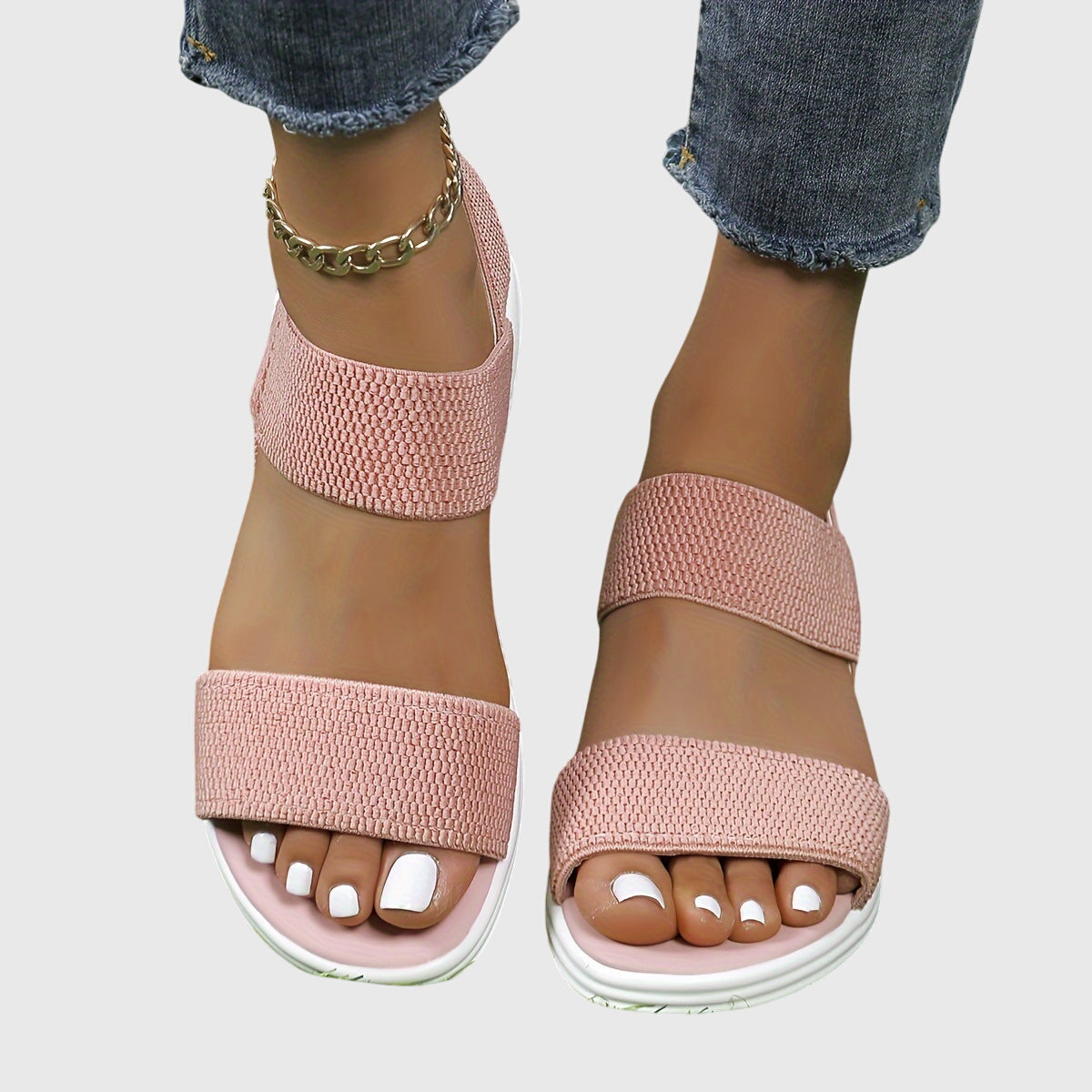 Chic Elastic Strap Sandals