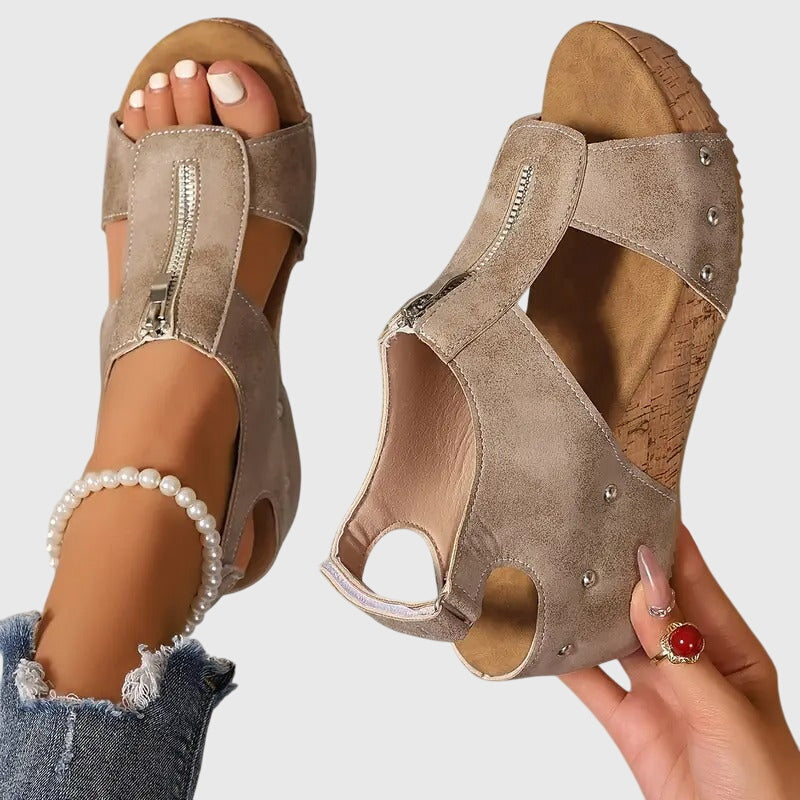 Cushioned Zip Sandals