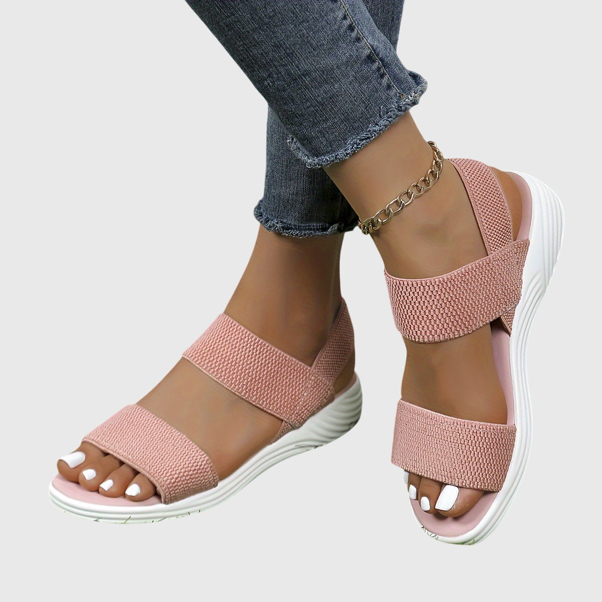 Chic Elastic Strap Sandals