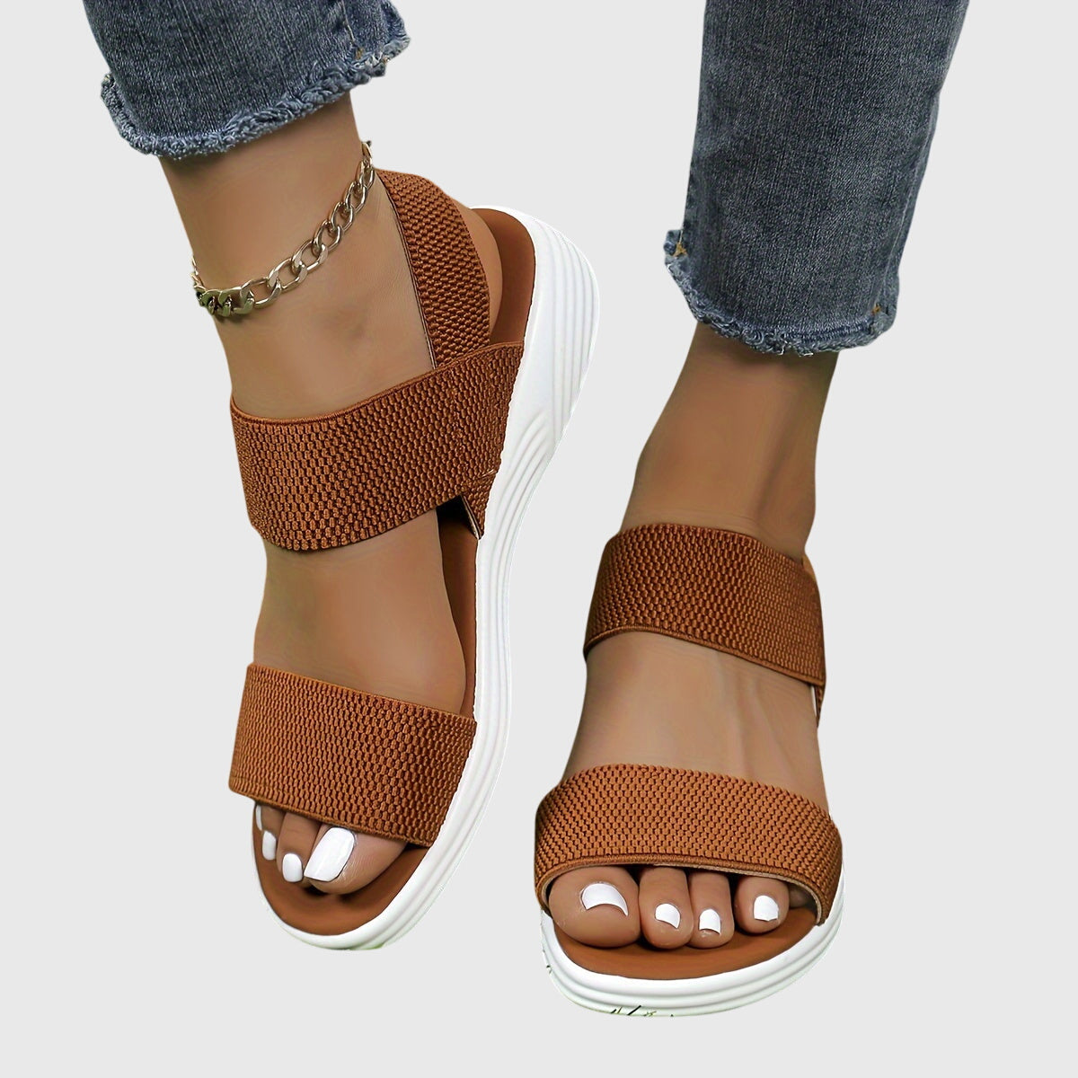 Chic Elastic Strap Sandals