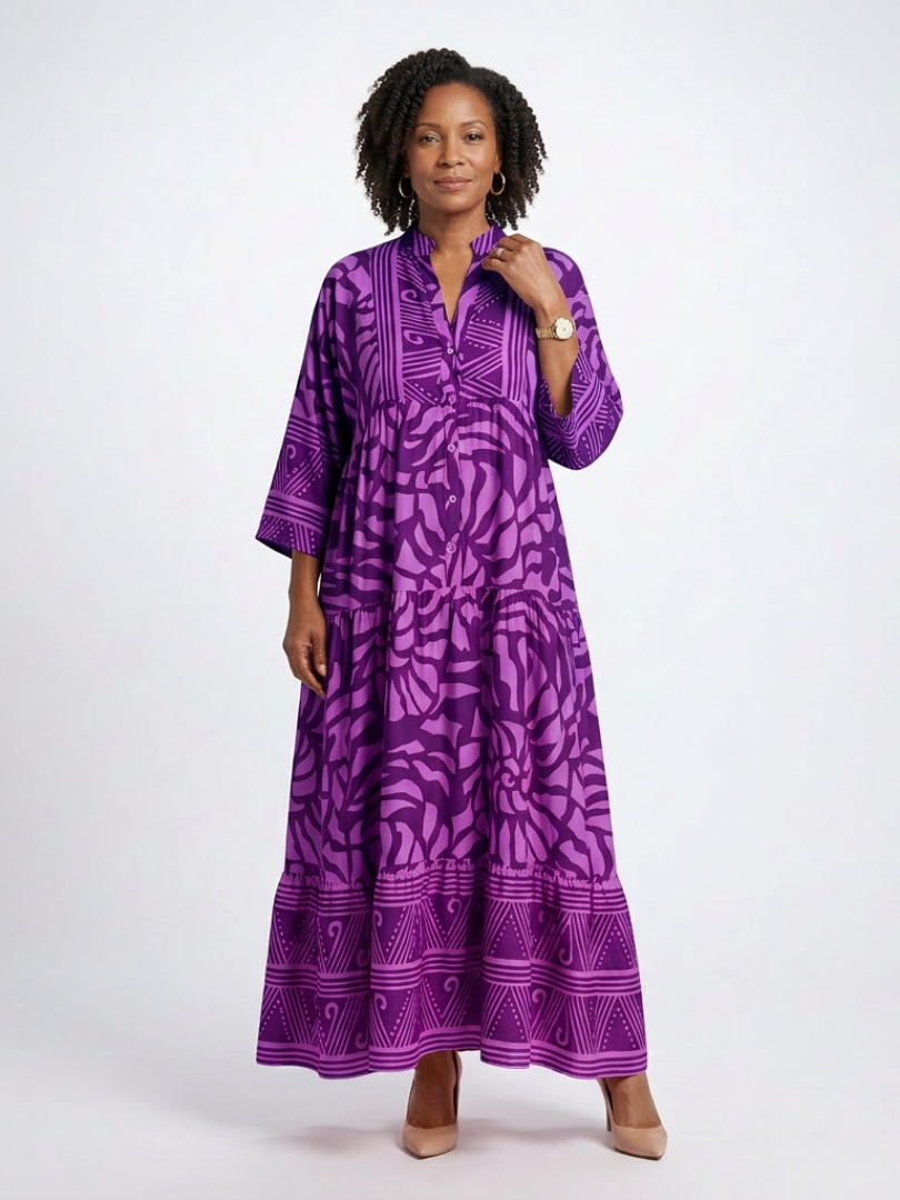 Casual Button-Front Midi