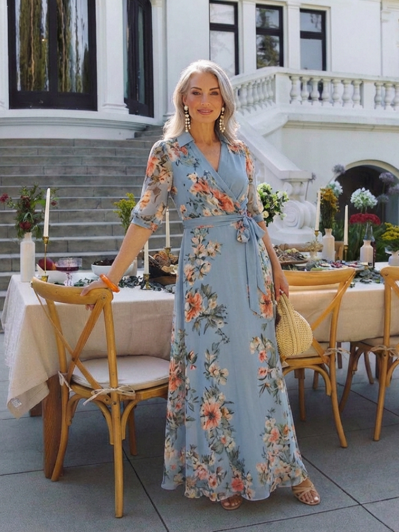 Floral Wrap Maxi Dress